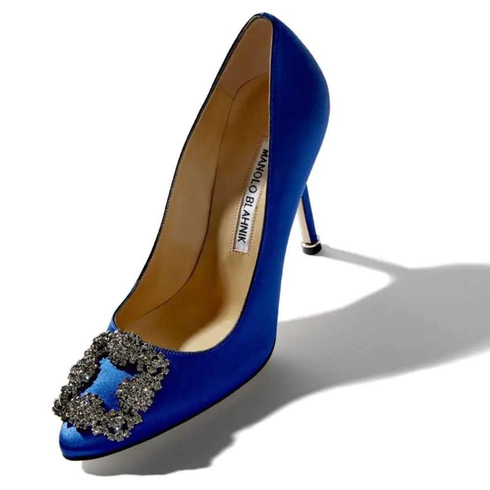 Manolo Blahnik 🩶 Hangisi Blue Satin 105